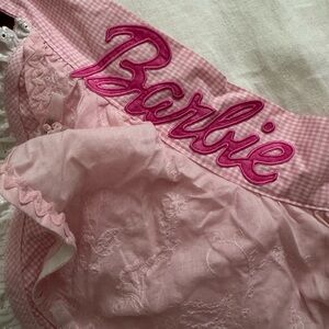 Trashy Lingerie Half Round Front Apron w/ Bow - Pink Gingham Barbie (Lrg)
